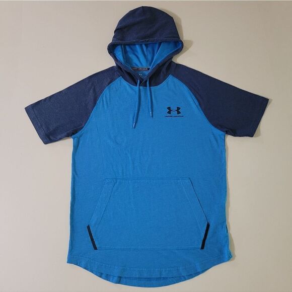 Under Armour Men's HeatGear Hooded Short Sleeve Pullover Shirt - Picture 1 of 12